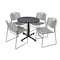 Kobe Kobe Round Table & Chair Set, Wood, Metal, Polypropylene Top, Grey TKB30RNDGY44GY - alternate 1